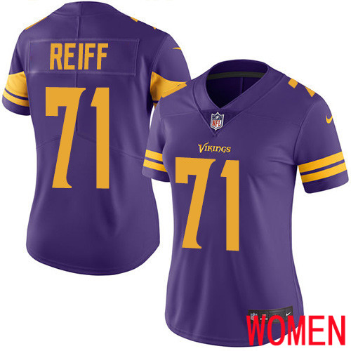 Minnesota Vikings #71 Limited Riley Reiff Purple Nike NFL Women Jersey Rush Vapor Untouchable->women nfl jersey->Women Jersey
